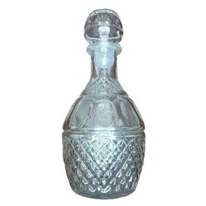 1950's Princess House Vintage Wine Liquor Decanter Grape Crown Diamond Alcohol